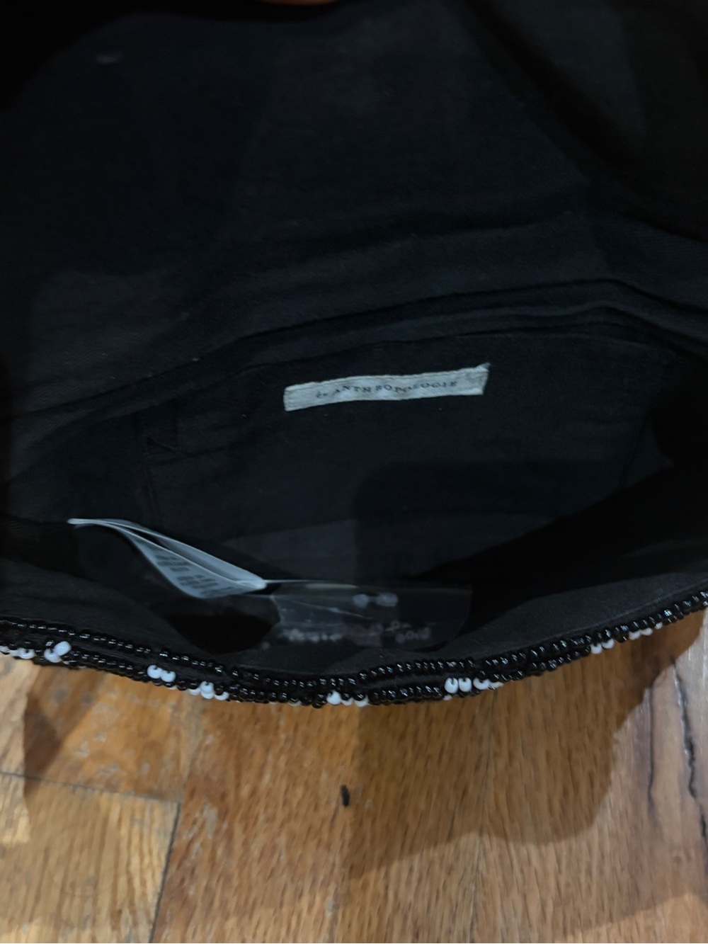 ANTHROPOLOGIE Black & White Beaded Shoulder Bag - Picture 8 of 12